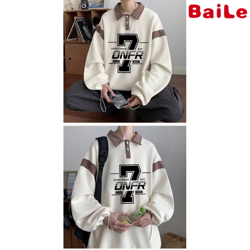 Áo Thun polo Tay Dài Phối Màu Tương Phản Cao Cấp Thời Trang Xuân Thu Cho Nam