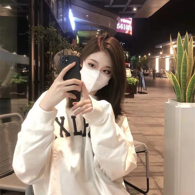 Áo khoác sweatshirt XIANG NIAN NI dày dặn dáng rộng thời trang dành cho cặp đôi