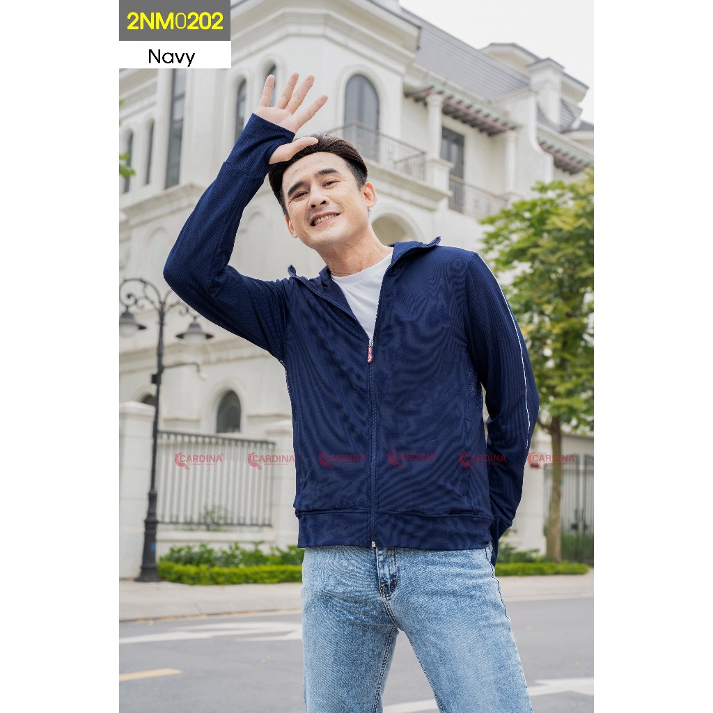 Áo chống nắng nam 𝗖𝗔𝗥𝗗𝗜𝗡𝗔 2 lớp chất thun lạnh cao cấp viền thể thao chống tia UV , Áo khoác phong cách 2NM02.