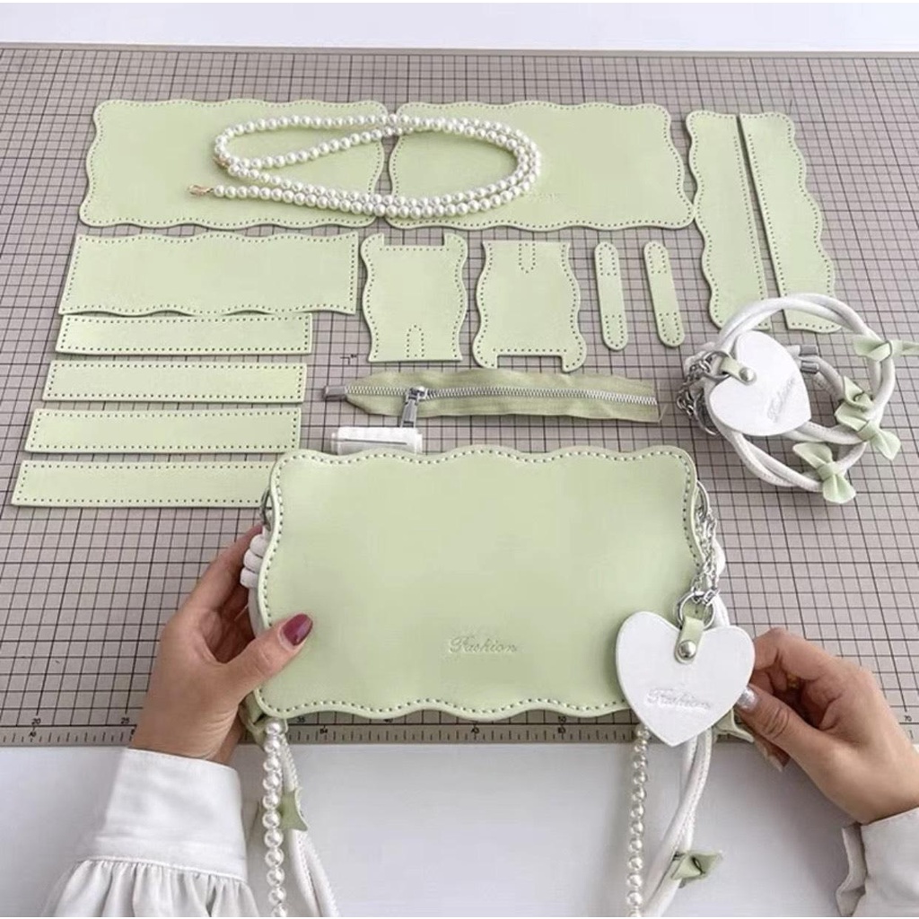 Túi Tự Đan, Túi Handmade Đeo Vai Da Pu Thắt Nơ Cute Dây Xoắn Xinh Xắn Làm Quà Tặng Bạn Gái Ý Nghĩa - EB94