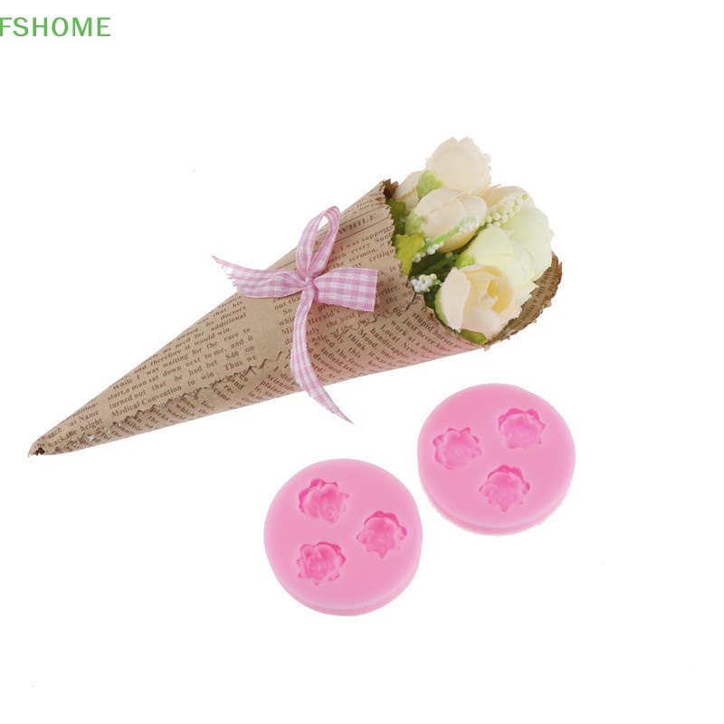 Khuôn silicone Tạo Hình Hoa Hồng 3d Trang Trí Bánh Fshn