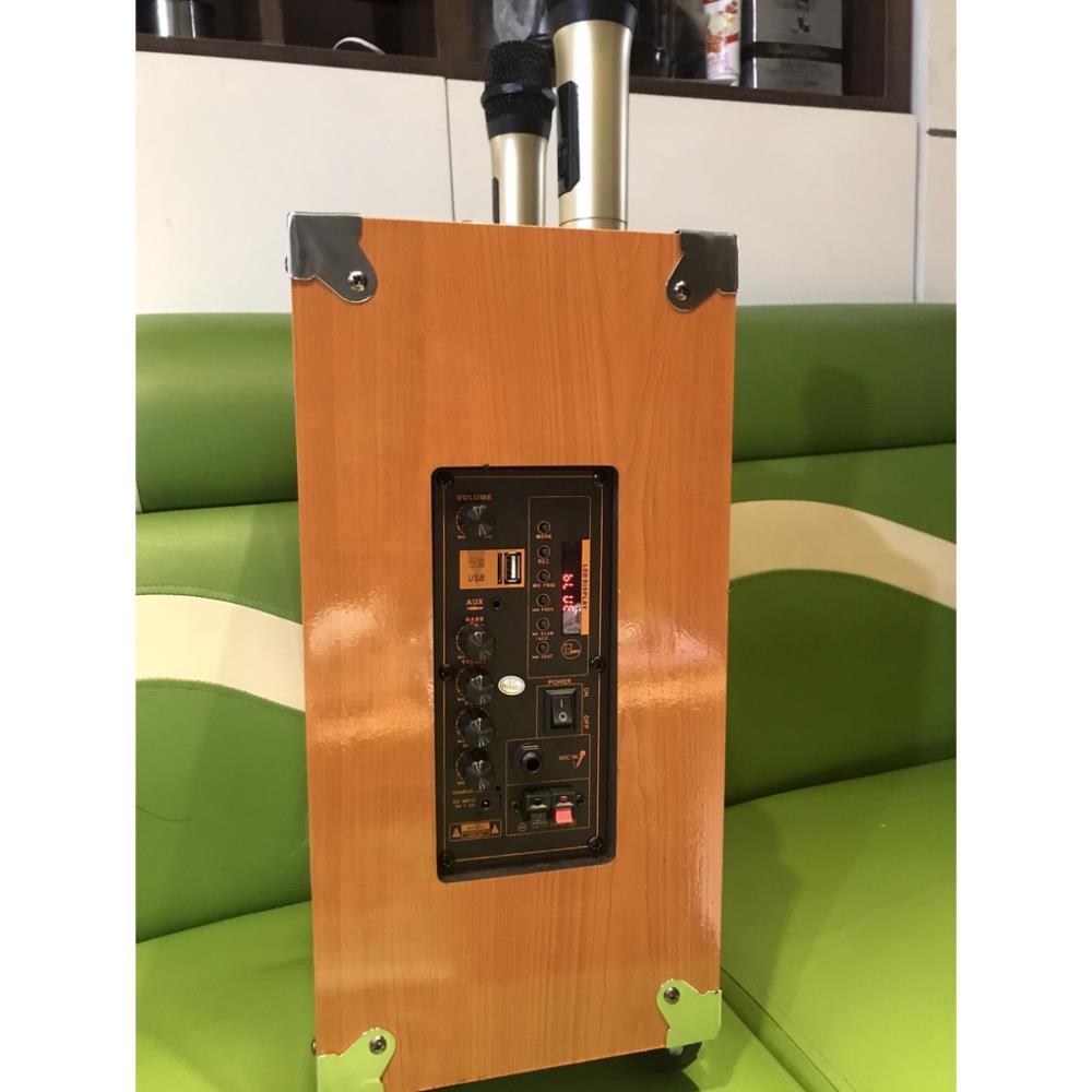 Loa kéo Ontekco 8002 kết nối blutooth di động Kèm 2 mic hát karaoke không dây cao cấp - Bảo hành chính hãng 12 tháng