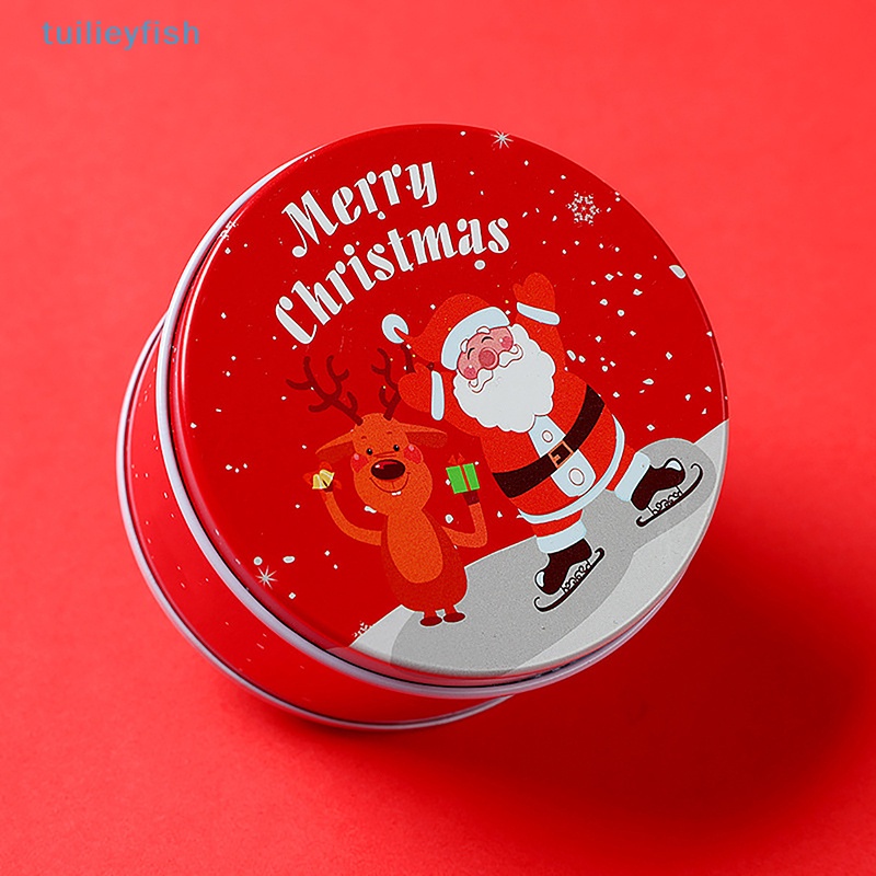 Hộp Kim Loại Thiếc Hình Vuông Đựng Bánh Kẹo Giáng Sinh