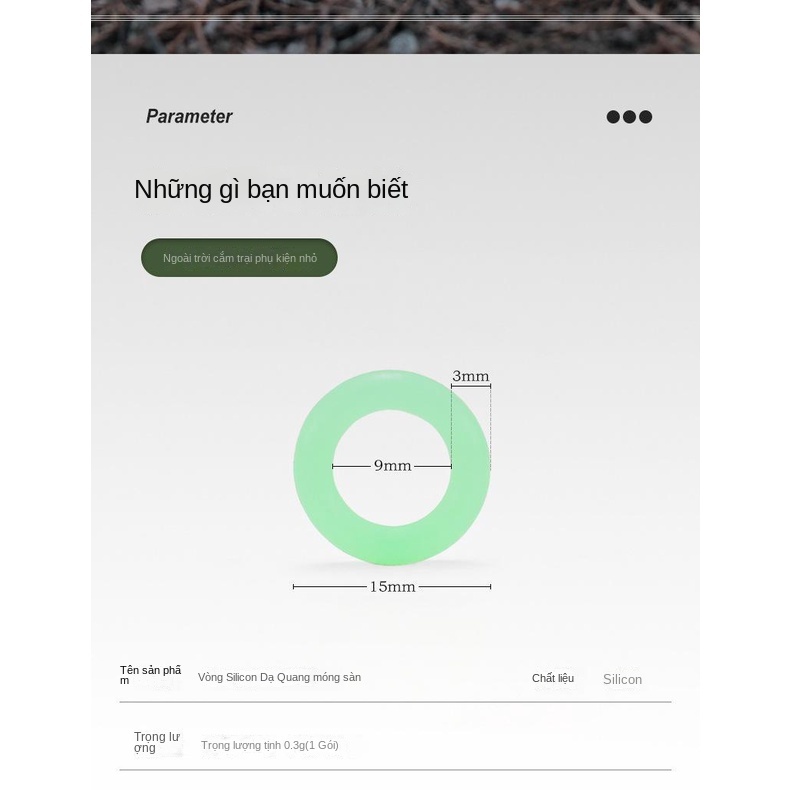 Vòng silicone Dạ Quang Cảnh Báo Ban Đêm Đa Năng Hình Chữ o Cho Lều Trại