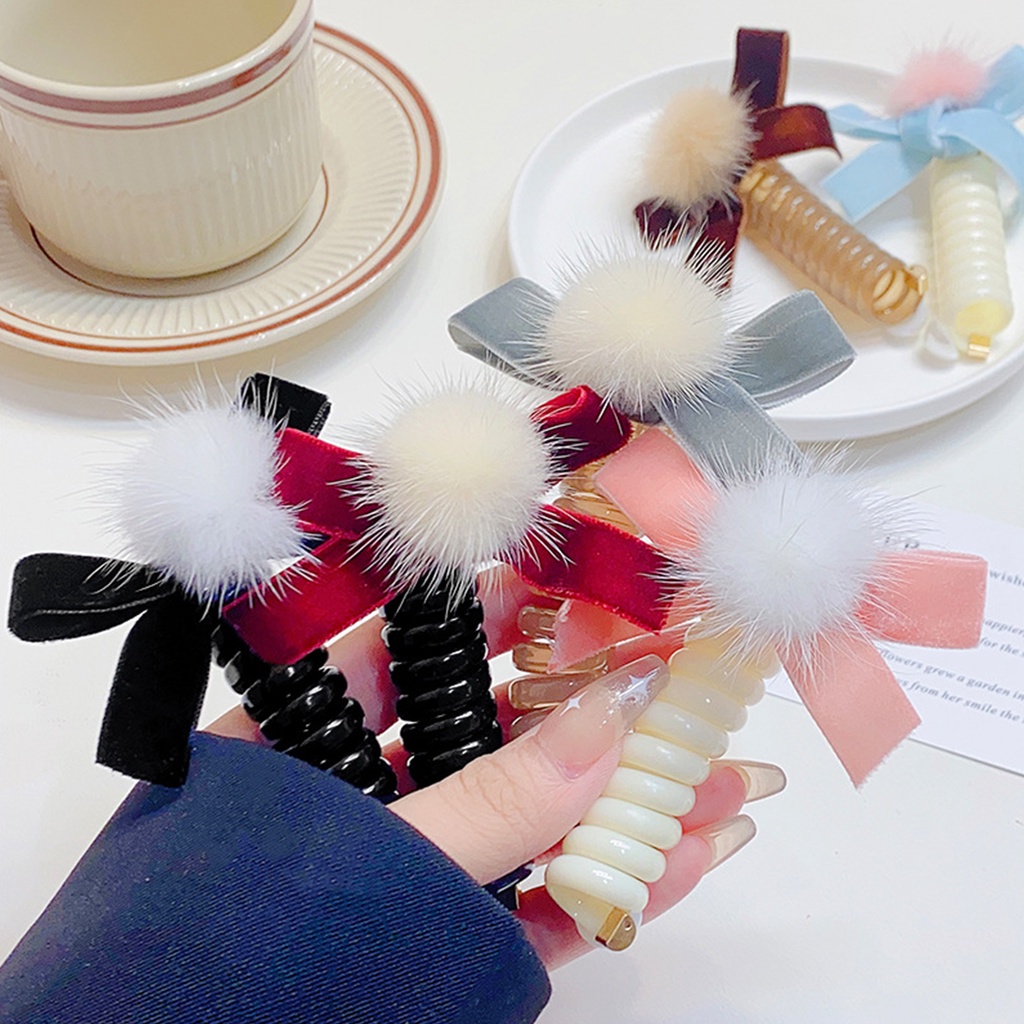 1 Dây Cột Tóc Hình Nơ Lấp Lánh Kiểu Dáng Đơn Giản Thanh Lịch Cho Nữ