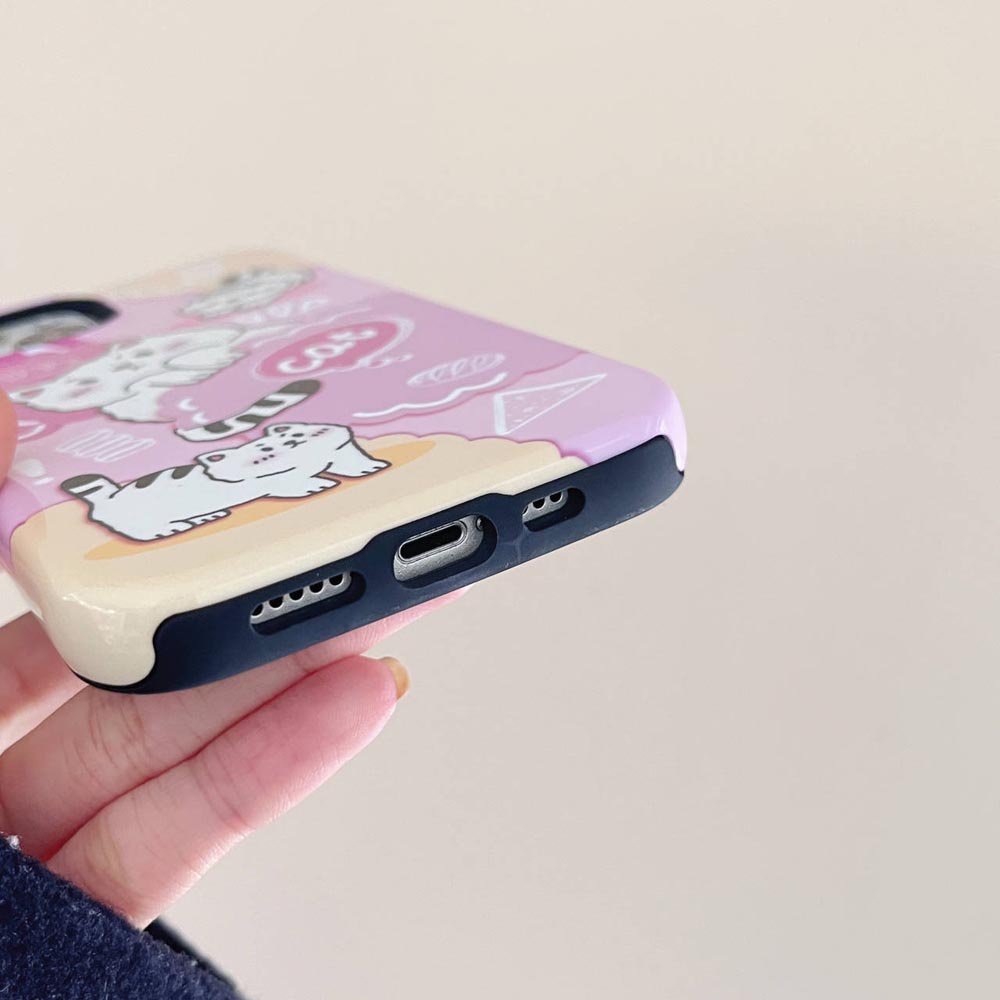 Vỏ Bao Da Điện Thoại Cứng Hình Mèo Ngủ Cho iphone 11 12 12pro 12promax 13 13pro 13promax 14 14pro 14promax Ốp