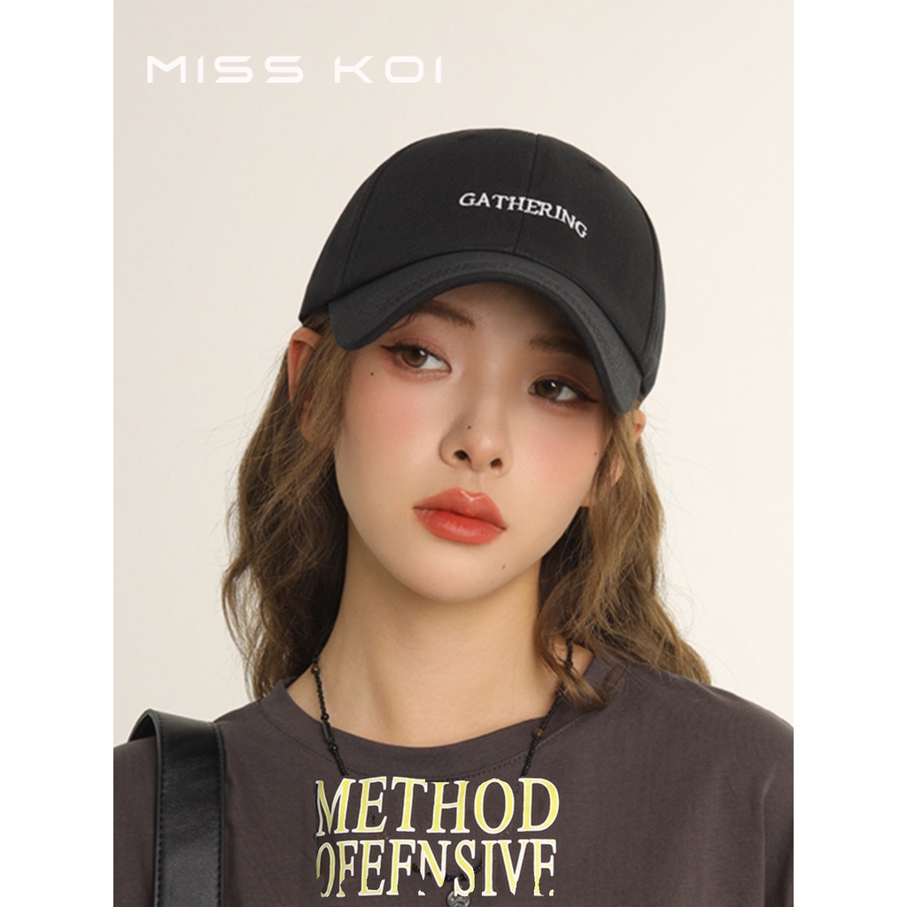 Mũ Lưỡi Trai misskoi  Mũ Lưỡi Trai Vành Rộng Thêu Hình Mái Vòm Phong Cách Nổi Tiếng Bốn Mùa Dễ Phối Đồ Phong Cách Cặp Đôi