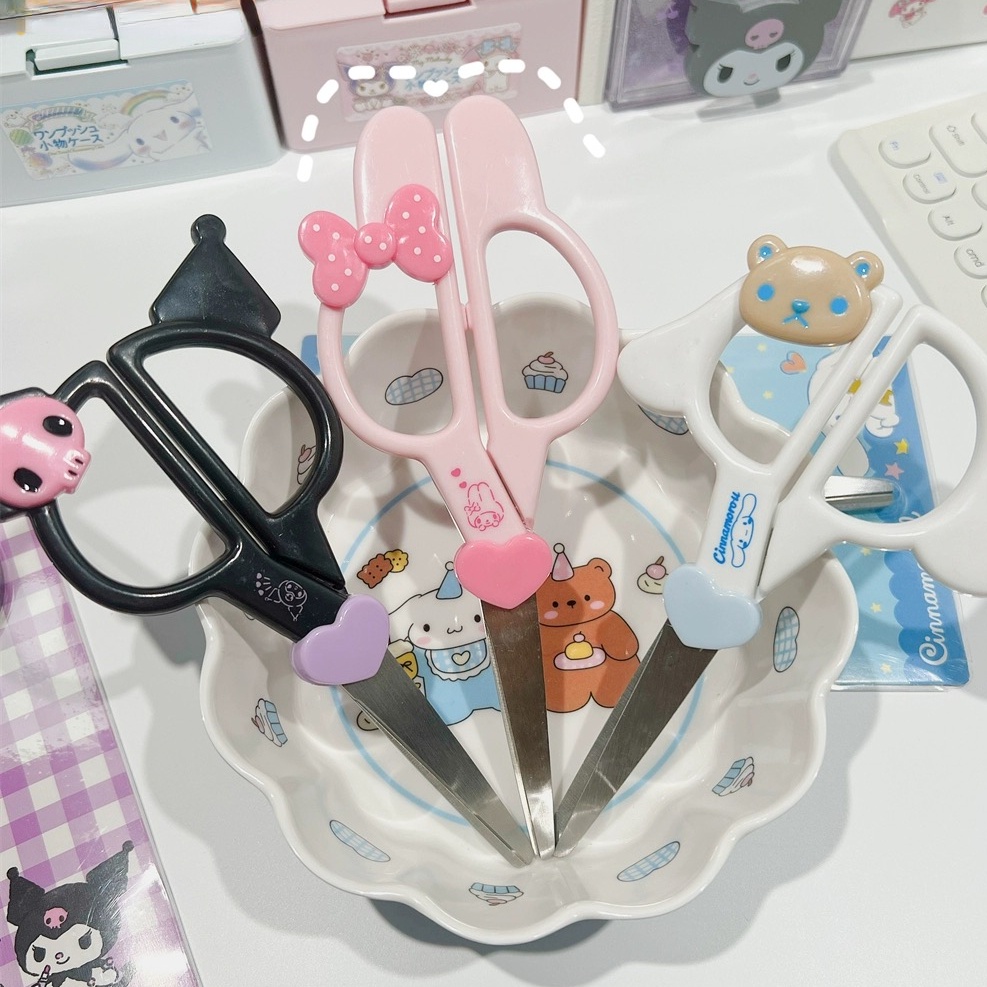 SANRIO Dễ Thương Kéo Cắt Giấy Kim Loại Hình kuromi cinnamoroll