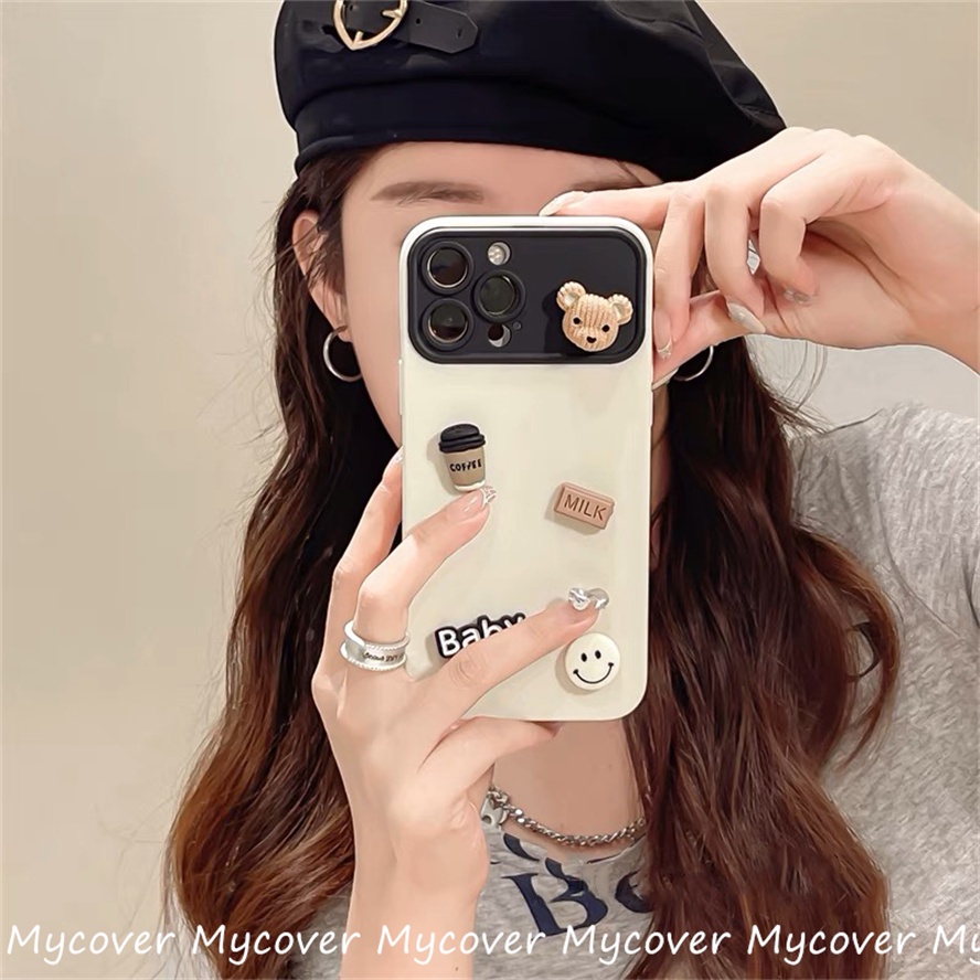 Ôp Điện Thoại Silicon Dẻo Hình Gấu / Cà Phê 3d Dễ Thương Cho iphone 11 12 13 14 15pro max x xr xs 8 7 6 plus se 2020 Ốp