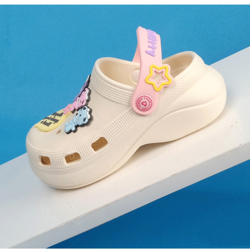 Hellokitty Xăng đan Nhựa eva Đế Dày Họa Tiết Hello Kitty Thời Trang Đi Biển Mùa Hè Cho Bé