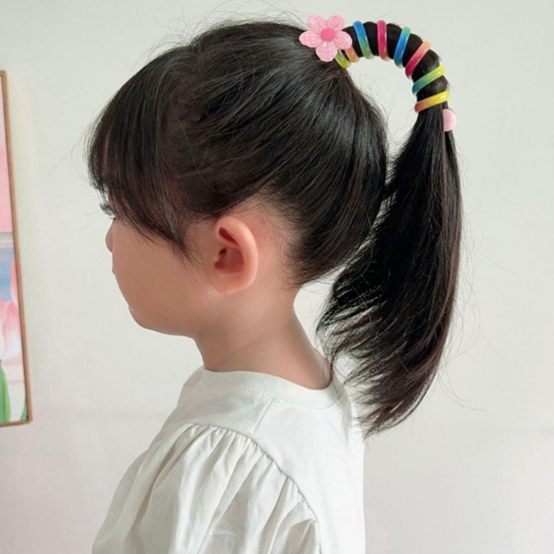 Dây Cột Tóc Dạng Xoắn Lò Xo Thắt Nơ Bằng Cao Su Co Giãn Nhiều Màu Sắc Sáng Tạo Cho Bé Gái Dễ Thương