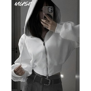 Áo khoác hoodie TINGTIAN WWY2390QMF38Z230920 phối khóa zip thời trang dành cho nữ