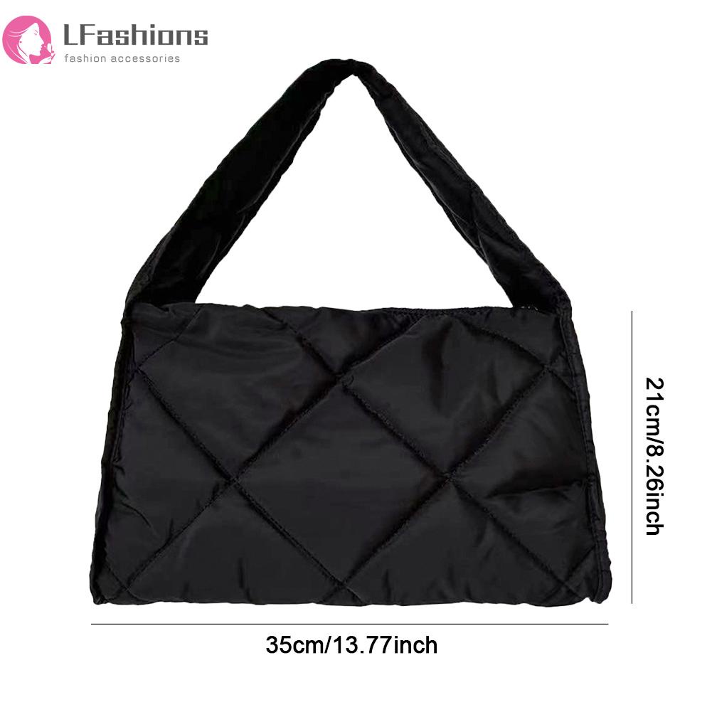 ❀ Áo Thun Tay Ngắn In Chữ Lovefashionss Thời Trang ❀ Túi Xách nylon Đệm Bông Màu Trơn Họa Tiết Kẻ Ô Lưới Kim Cương Tay Phồng Thời Trang Thu Đông 2023 Mới