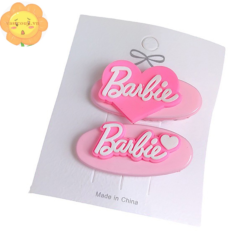 Vastji Set 2 Kẹp Tóc Hình Trái Tim / Chữ Cái Màu Hồng Xinh Xắn y2k vn