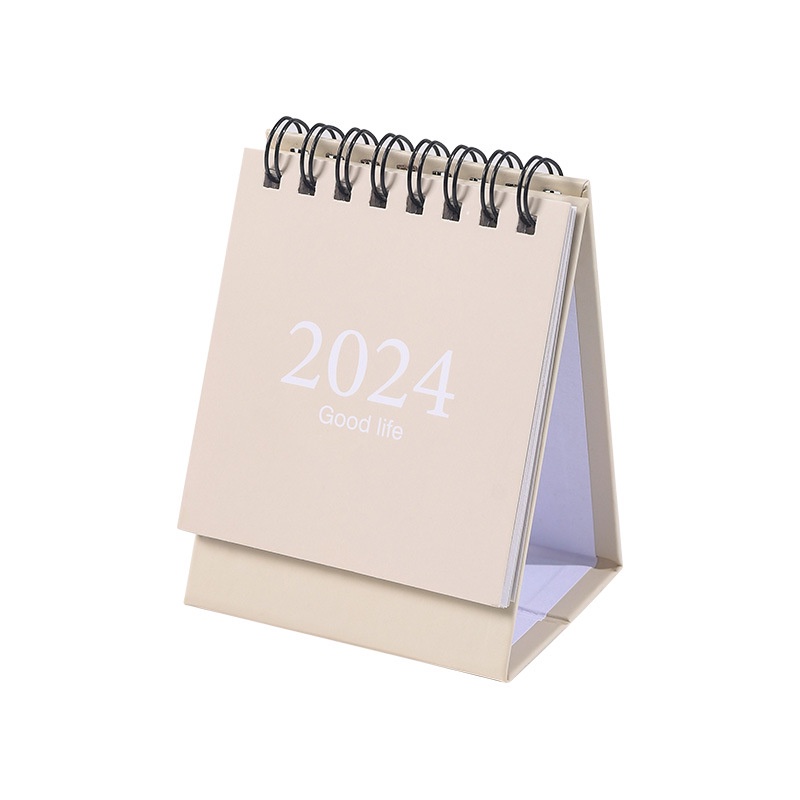 Lịch Để Bàn mini 2023.09-2024.12 Màu Trơn Có Chấm