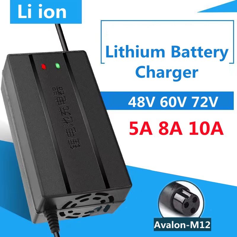 Sạc li-ion xe đạp điện Sạc xe điện có quạt Xe tay ga  Pin Lithium Bộ Sạc Pin Li-ion 48V 60V 72V 5A 8