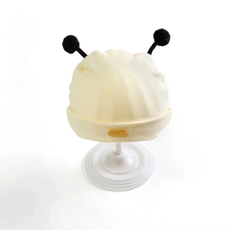 Mềm Mũ cotton Màu Trơn Co Giãn Giữ Ấm Mùa Thu Đông Cho Bé Sơ Sinh