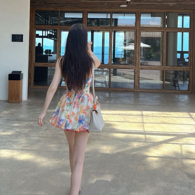 Đầm Hai Dây Họa Tiết Hoa Thời Trang Mùa Hè Gợi Cảm Cho Nữ