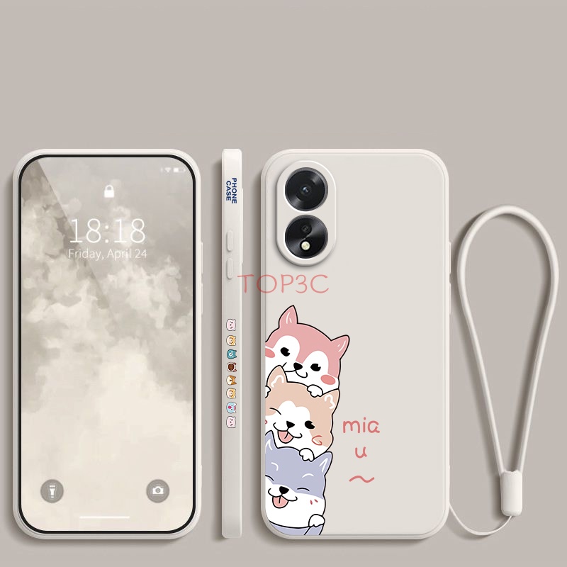 Ốp lưng OPPO A38 A18 Ốp Điện Thoại In Hình Chú Chó Đáng Yêu Cho oppo a38 a58 4g a78 4g a98 5g a78 5g a57 2022 a77s GG