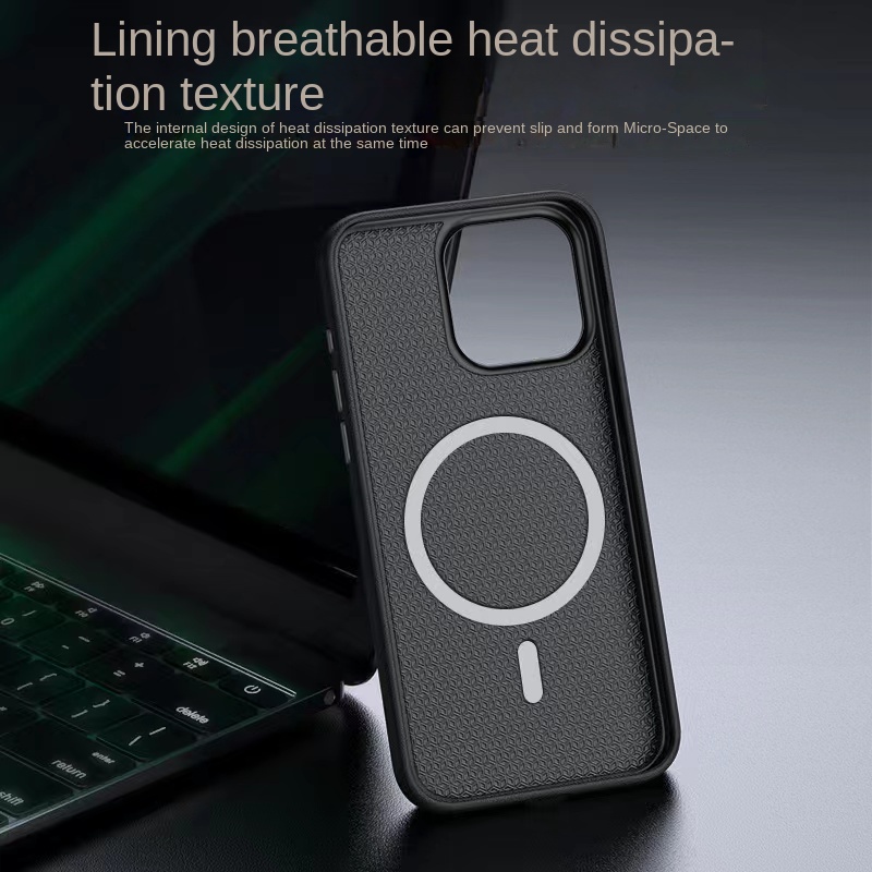 Bao Da Điện Thoại Bằng Da Bò Thật Cao Cấp Có Nút Nam Châm Và Sạc Không Dây Cho iphone 15 pro max 15pro Ốp