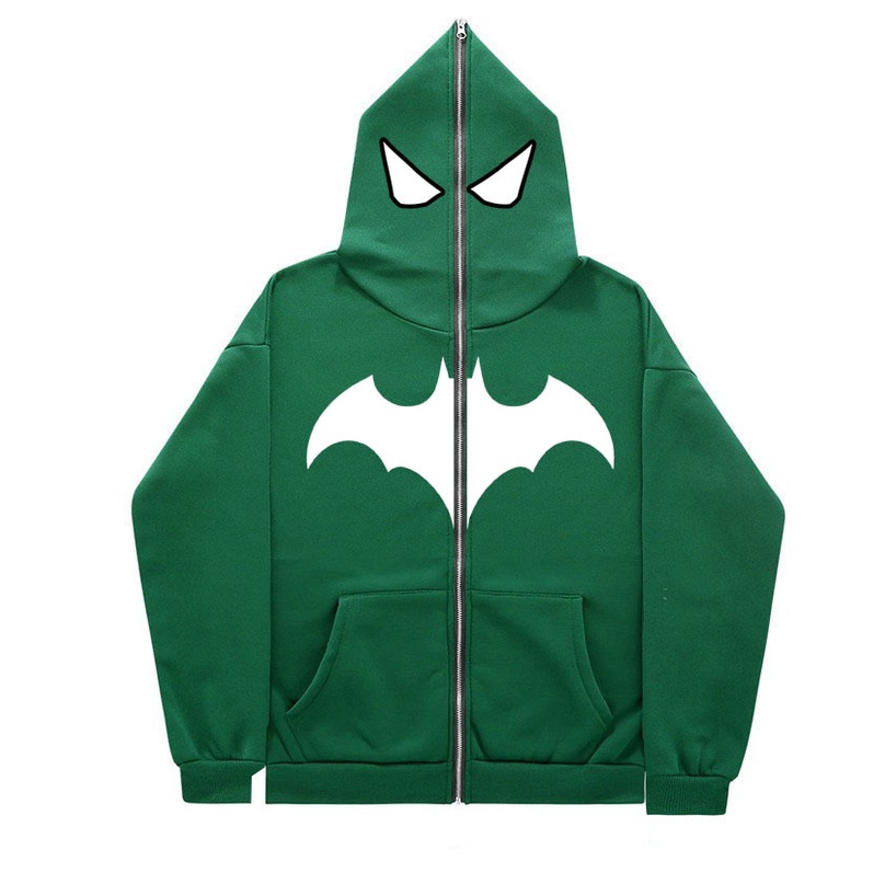 Áo Hoodie Có Khóa Kéo In Hình batman y2k Phong Cách gothic punk Cho Nam Nữ