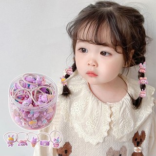 Set 30 dây cột tóc co giãn hình hoạt hình dễ thương cho bé gái