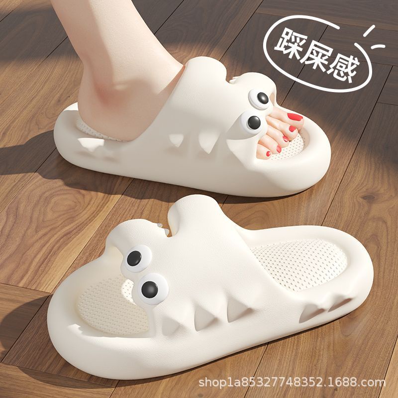 Dép Đi Trong Nhà Chống Trượt Hình Cá Sấu Mắt To Hoạt Hình Mùa Hè Thoải Mái Cho Cặp Đôi
