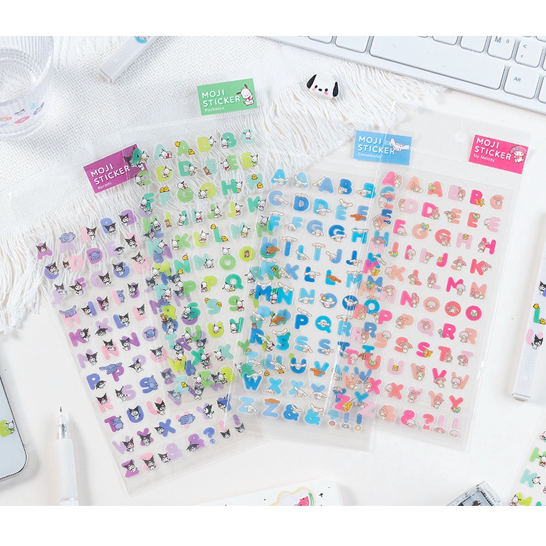 Sanrio Miếng Dán Chữ Tiếng Anh Trong Suốt Trang Trí Sổ Tay