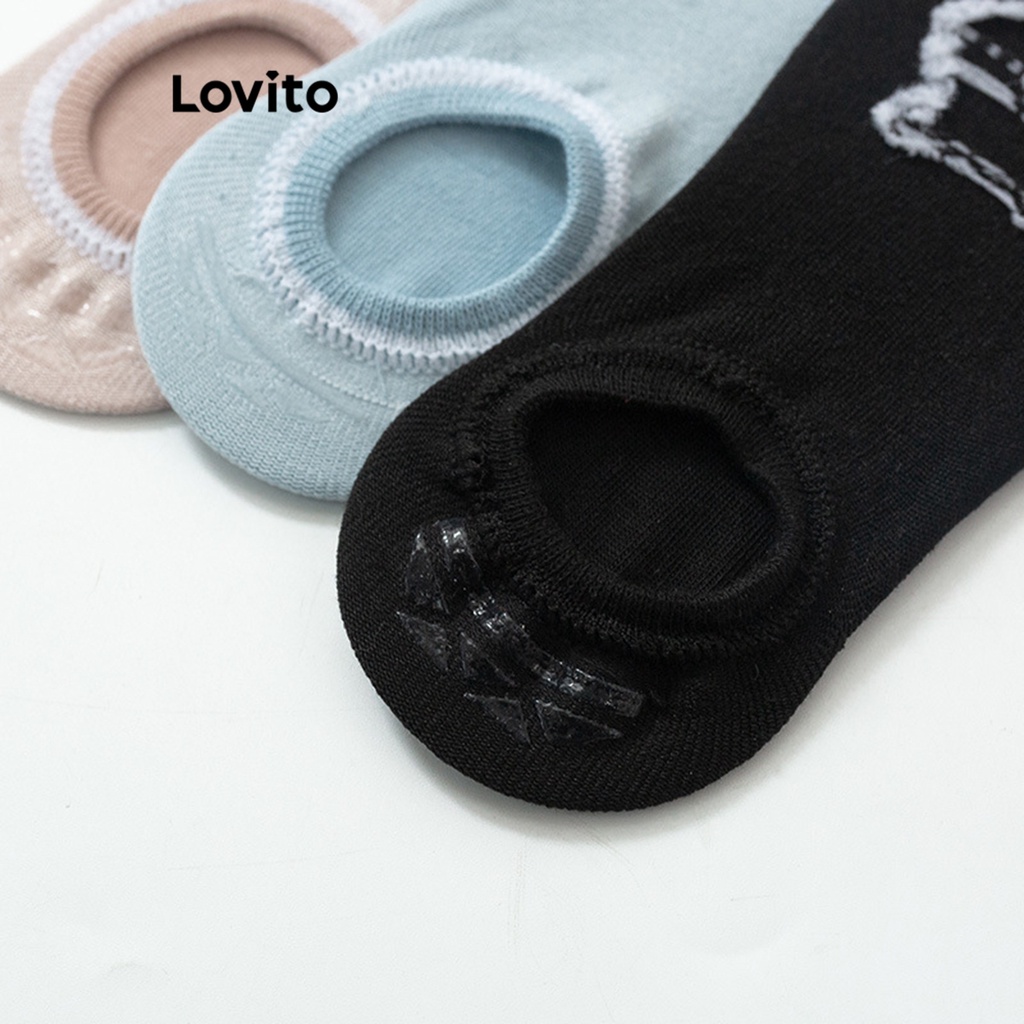 Lovito Tất cơ bản trơn thông thường cho nữ LNA27263