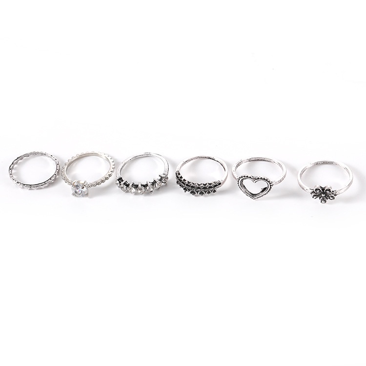 Set 6 Nhẫn Hoa Tình Yêu Thời Trang Cổ Điển
