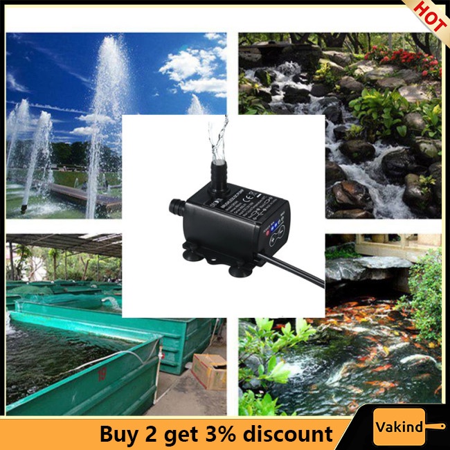 Vakind Máy Bơm Nước mini dc12v usb 5v 4 Chế Độ Không Chổi Than