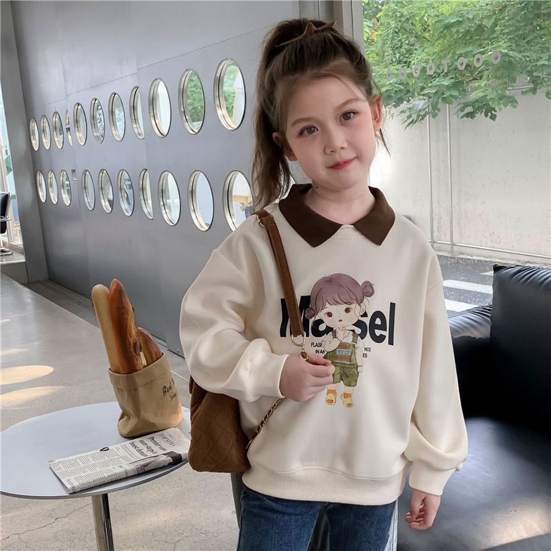 Áo Thun polo Tay Dài Phong Cách Hàn Quốc Thời Trang Mùa Thu 2023 Mới Cho Bé Gái