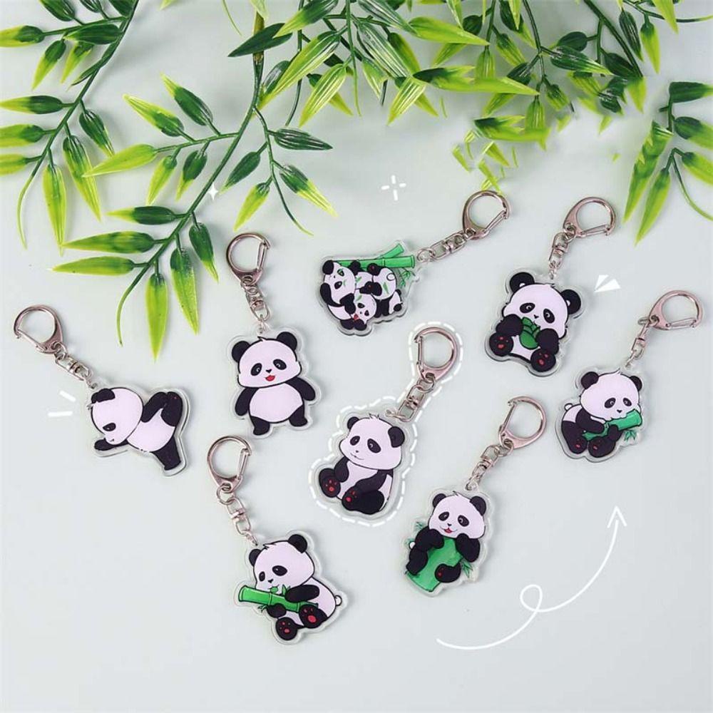 Shanhai Móc Khóa acrylic Hình Gấu Trúc Hoạt Hình Vui Nhộn