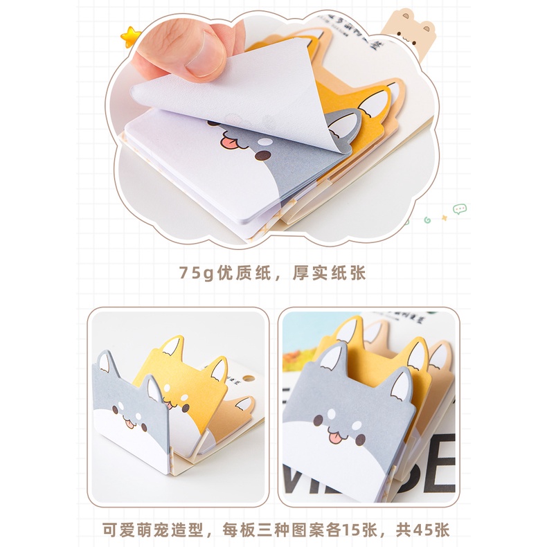 Giấy Dán Ghi Chú Hình Động Vật Hoạt Hình Đáng Yêu Sáng Tạo note