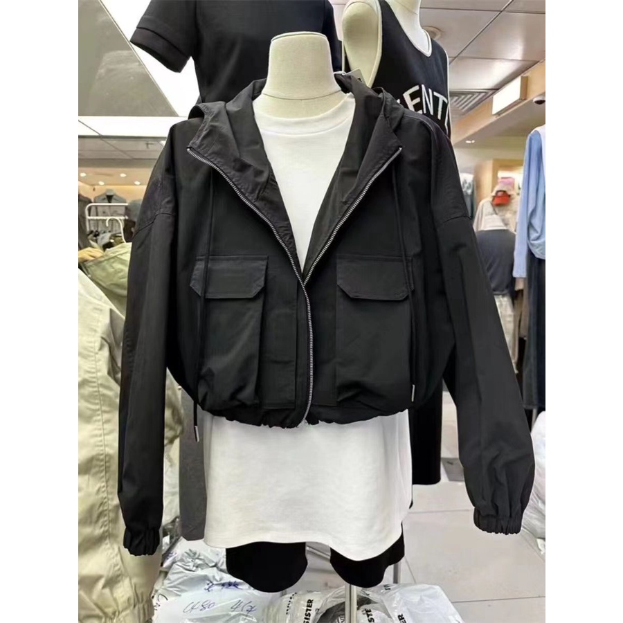 Áo Khoác Trùm Đầu Dáng Rộng Có Túi Thời Trang Mùa Thu Cho Nữ