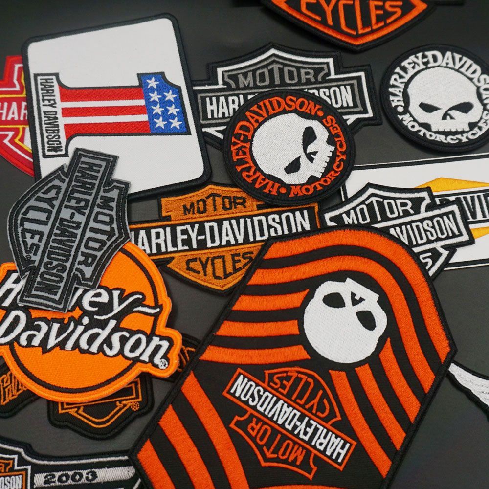 Miếng Dán Trang Trí Bằng Da Thêu logo harley Độc Đáo