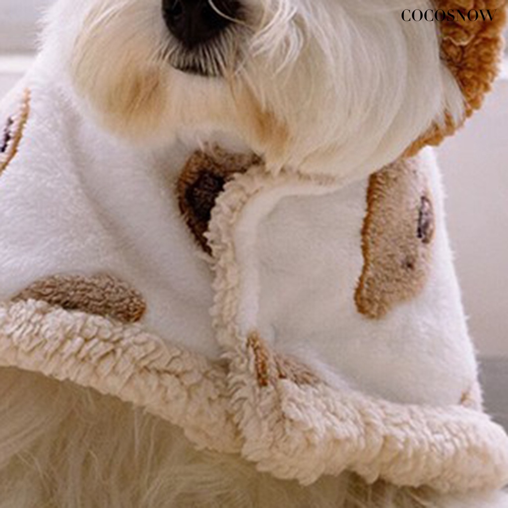 Áo Choàng Giữ Ấm Mềm Mại Họa Tiết Gấu Hoạt Hình Dành Cho Cún Cưng