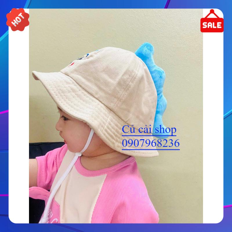 Mũ Cho Bé Vành Tròn Bucket Đuôi Khủng Long Dễ Thương Cute