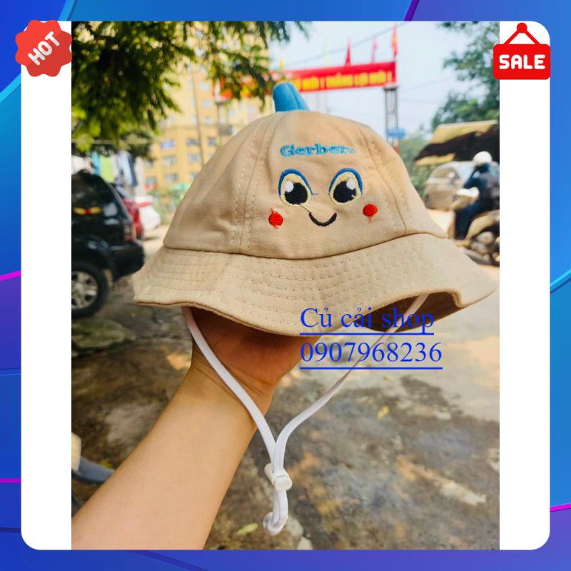 Mũ Cho Bé Vành Tròn Bucket Đuôi Khủng Long Dễ Thương Cute