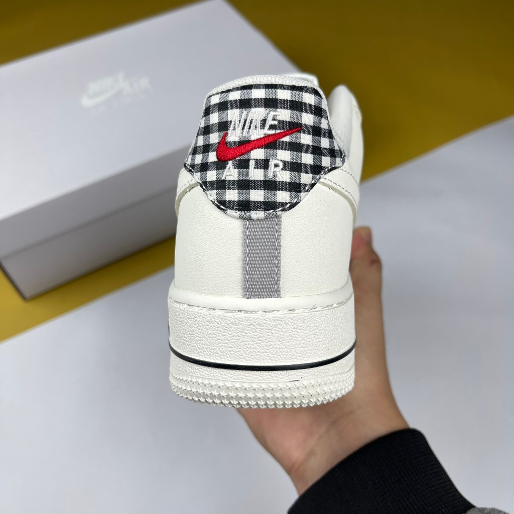 Giày AF1 07 Sail Dark Smoke Gray, AF1 Trắng Đen Denim -  Than.Shoes