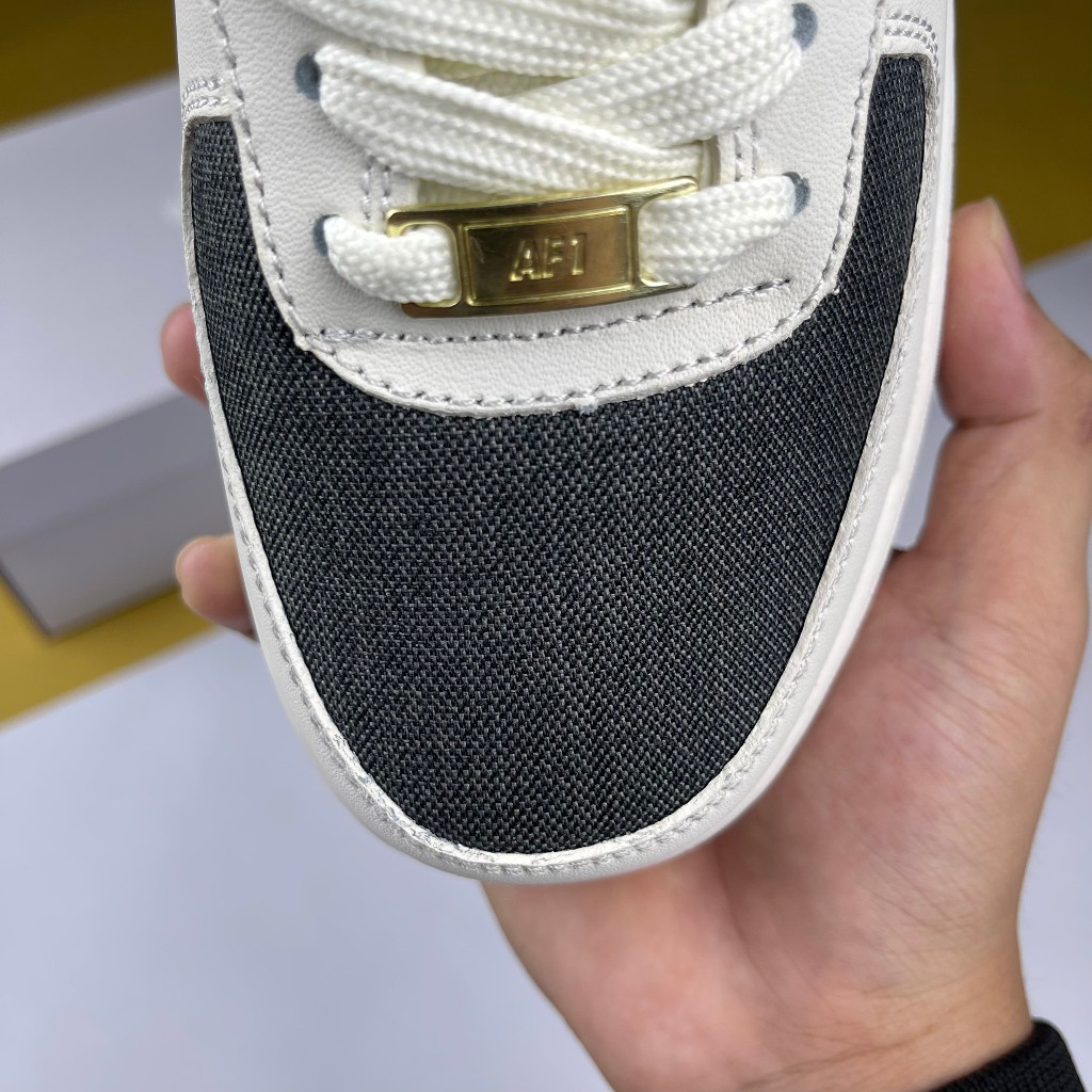 Giày AF1 07 Sail Dark Smoke Gray, AF1 Trắng Đen Denim -  Than.Shoes