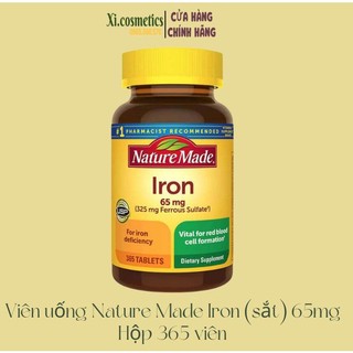 Viên uống nature made iron 65mg hộp 365 viên mỹ