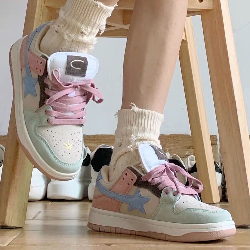 One more shoes⭐Giày Thể Thao Nữ Kiểu Dáng retro Thời Trang Cá Tính