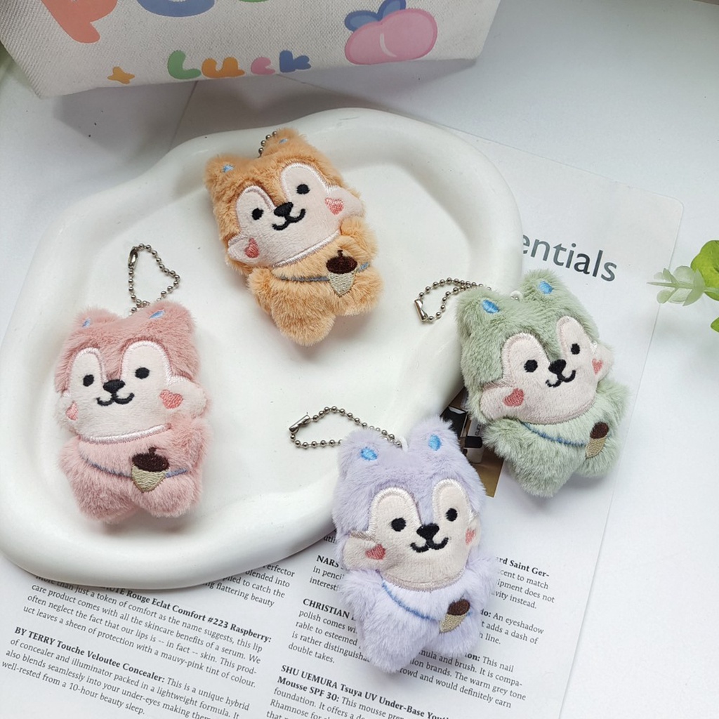 Dễ Thương Móc Khóa Hình Chú Sóc Nhồi Bông Đáng Yêu charms