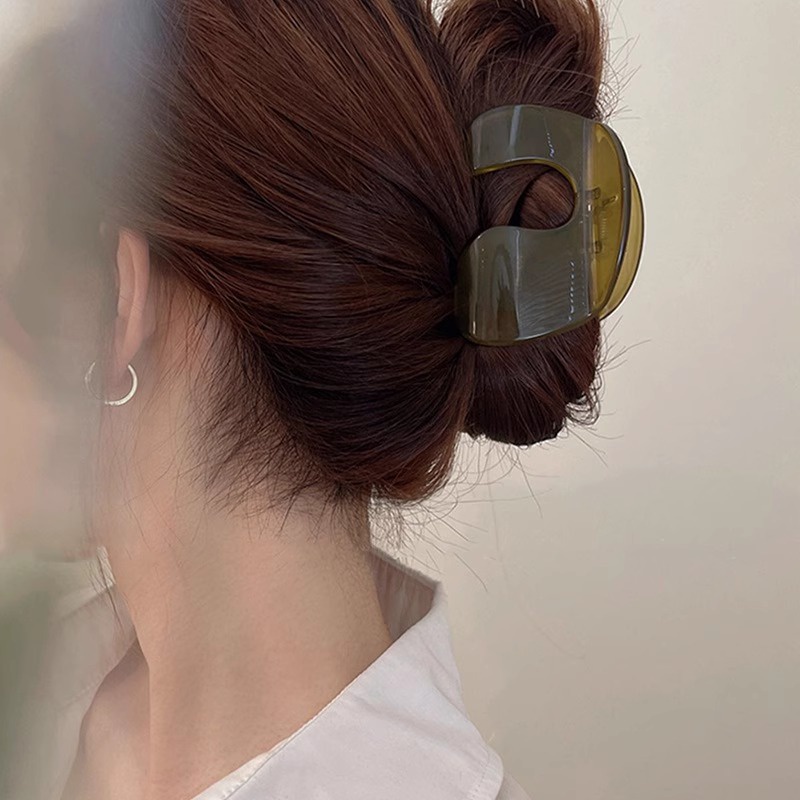 Kẹp Tóc Chữ u Bằng acrylic Phong Cách vintage Cho Nữ