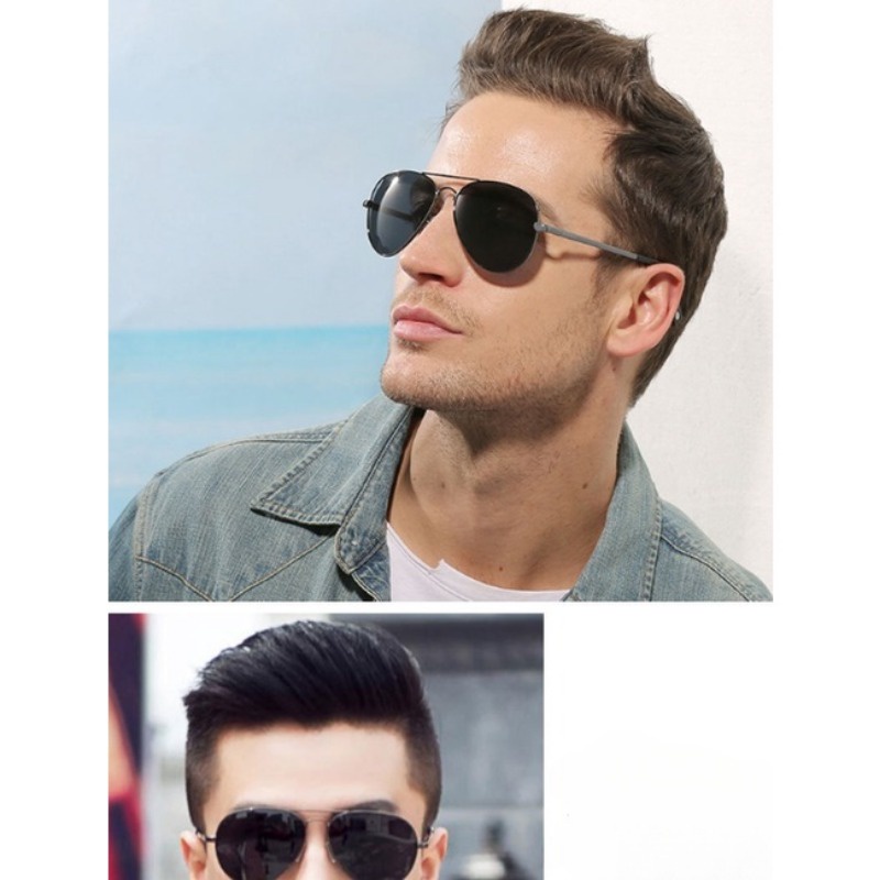 Màu Sắc Kính Mát Phân Cực Gọng Kim Loại Lớn Thay Đổi Màu Sắc Ngày Và Đêm Cho Nam