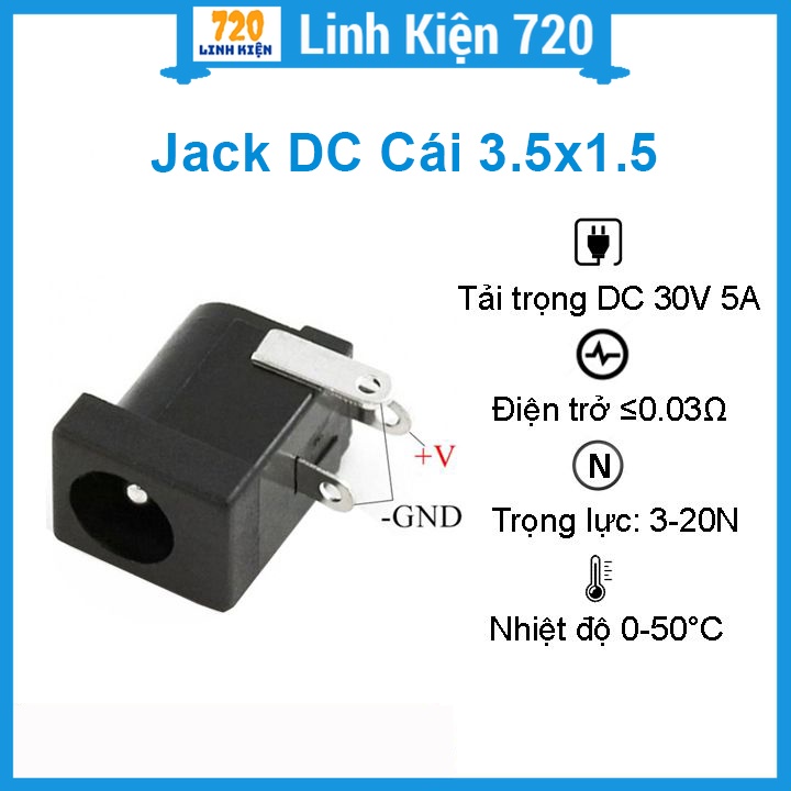 Combo 10 Jack DC Cái 3.5x1.5 chất lượng tốt