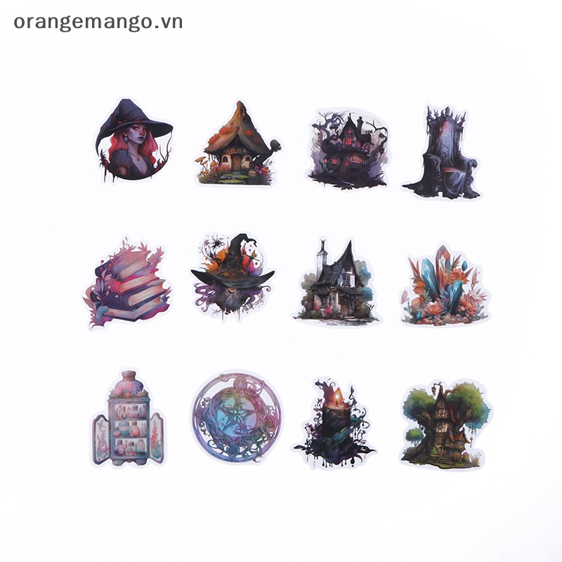 Orangemango Set 50 Nhãn Dán Hoạt Hình Phù Thủy Ma Thuật Cá Tính Trang Trí Ván Trượt / laptop / Va Li diy vn