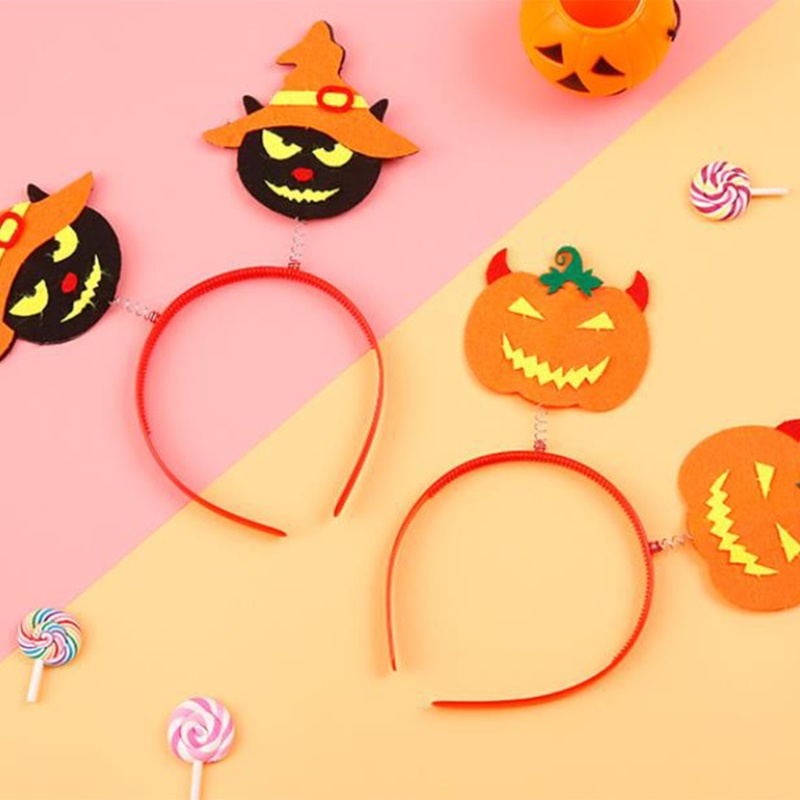 Băng Đô Cài Tóc Phù Thủy Bí Ngô Không Dệt Trang Trí halloween