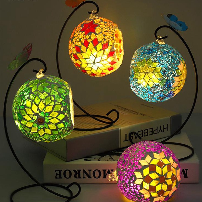 Bình Hoa Thủy Tinh Có Dây Treo Hình Lồng Đèn Khảm mosaic Giáo Dục Sáng Tạo diy